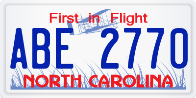 NC license plate ABE2770