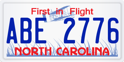 NC license plate ABE2776