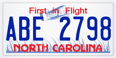 NC license plate ABE2798