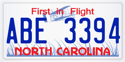NC license plate ABE3394