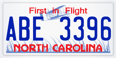 NC license plate ABE3396