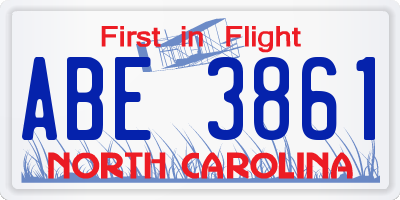 NC license plate ABE3861