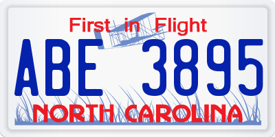NC license plate ABE3895