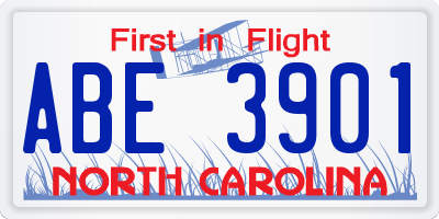 NC license plate ABE3901