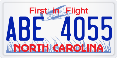 NC license plate ABE4055