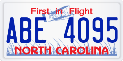 NC license plate ABE4095