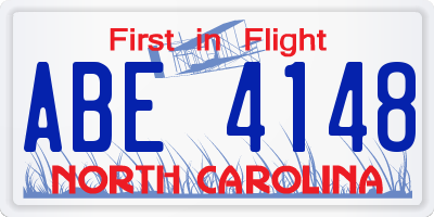 NC license plate ABE4148