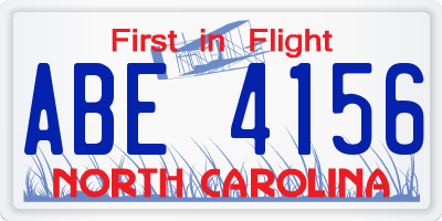 NC license plate ABE4156
