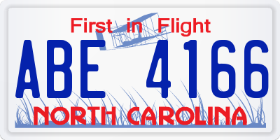 NC license plate ABE4166