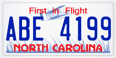 NC license plate ABE4199