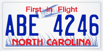 NC license plate ABE4246