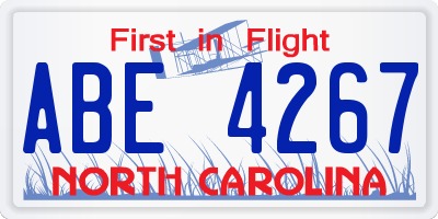 NC license plate ABE4267