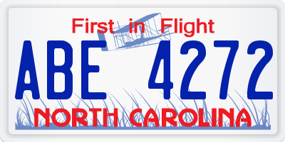 NC license plate ABE4272