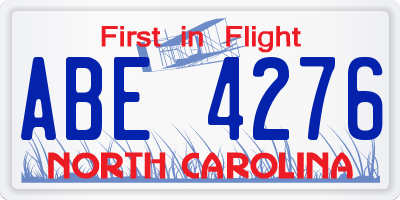 NC license plate ABE4276