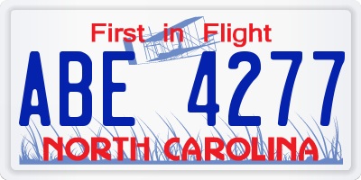 NC license plate ABE4277