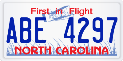 NC license plate ABE4297