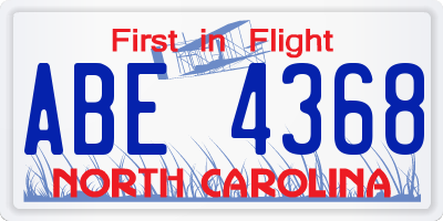 NC license plate ABE4368