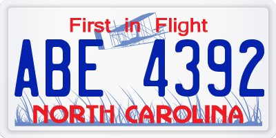 NC license plate ABE4392