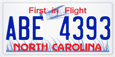 NC license plate ABE4393