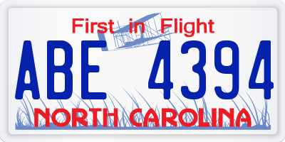NC license plate ABE4394