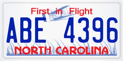 NC license plate ABE4396