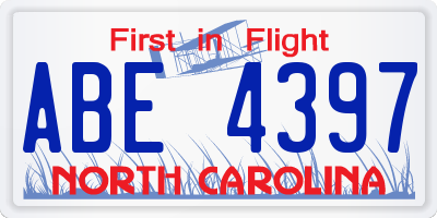 NC license plate ABE4397
