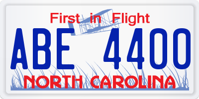 NC license plate ABE4400