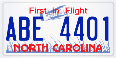 NC license plate ABE4401