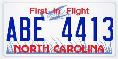 NC license plate ABE4413