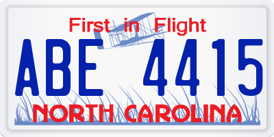 NC license plate ABE4415