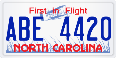 NC license plate ABE4420