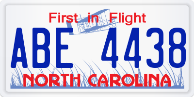 NC license plate ABE4438