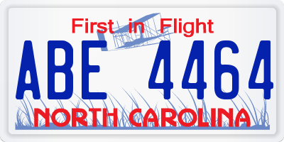 NC license plate ABE4464