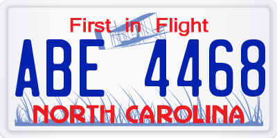 NC license plate ABE4468