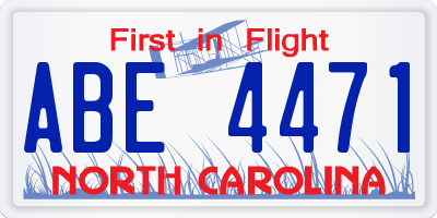 NC license plate ABE4471