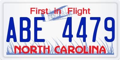 NC license plate ABE4479