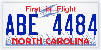 NC license plate ABE4484