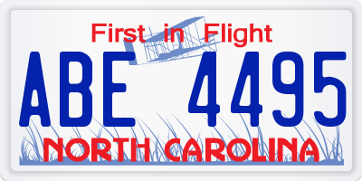 NC license plate ABE4495
