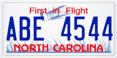 NC license plate ABE4544