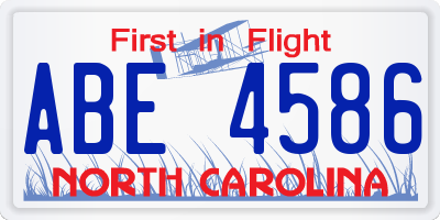 NC license plate ABE4586