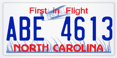 NC license plate ABE4613