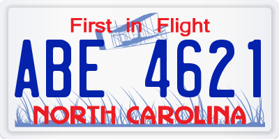 NC license plate ABE4621