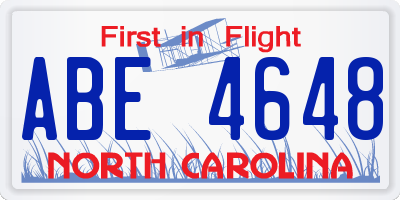 NC license plate ABE4648