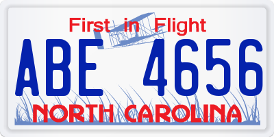 NC license plate ABE4656