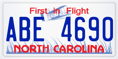 NC license plate ABE4690
