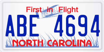 NC license plate ABE4694