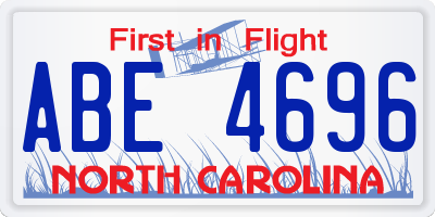 NC license plate ABE4696