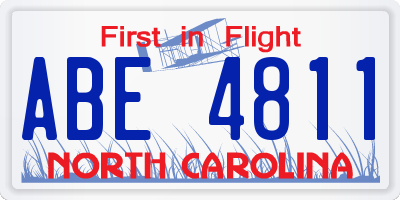 NC license plate ABE4811