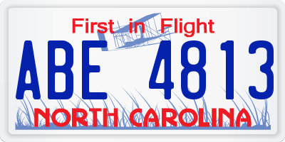 NC license plate ABE4813