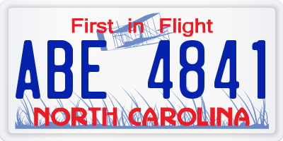 NC license plate ABE4841